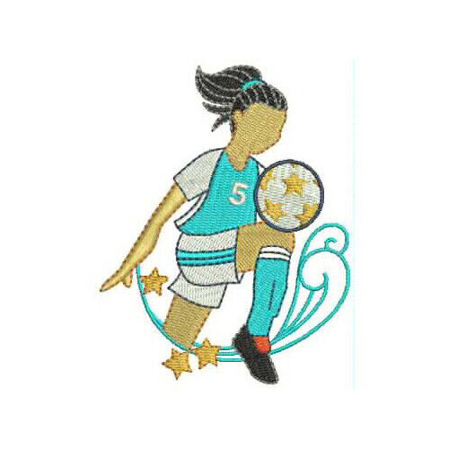 Set disegno ricamo - calcio bambina(1) - 8 disegni - 9 formati - chiavetta USB - Foto 9 di 10