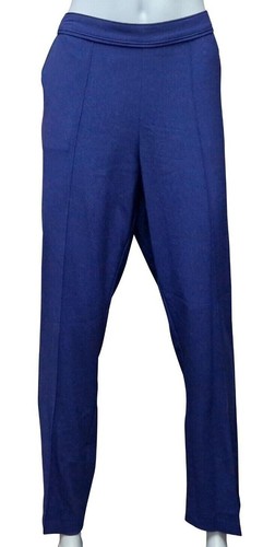 Pantalón recto elástico viscosa poliéster azul marino MARKS & SPENCER para dama - Imagen 1 de 5