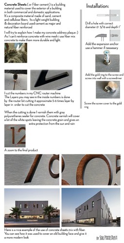 Modern House Numbers, One Number Square Concrete with Blue Acrylic - Picture 7 of 7