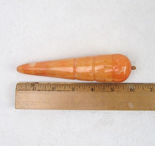 Vintage Italian Polished Alabaster Stone Fruit Carrot Carved Marble Food Decor - Picture 2 of 2