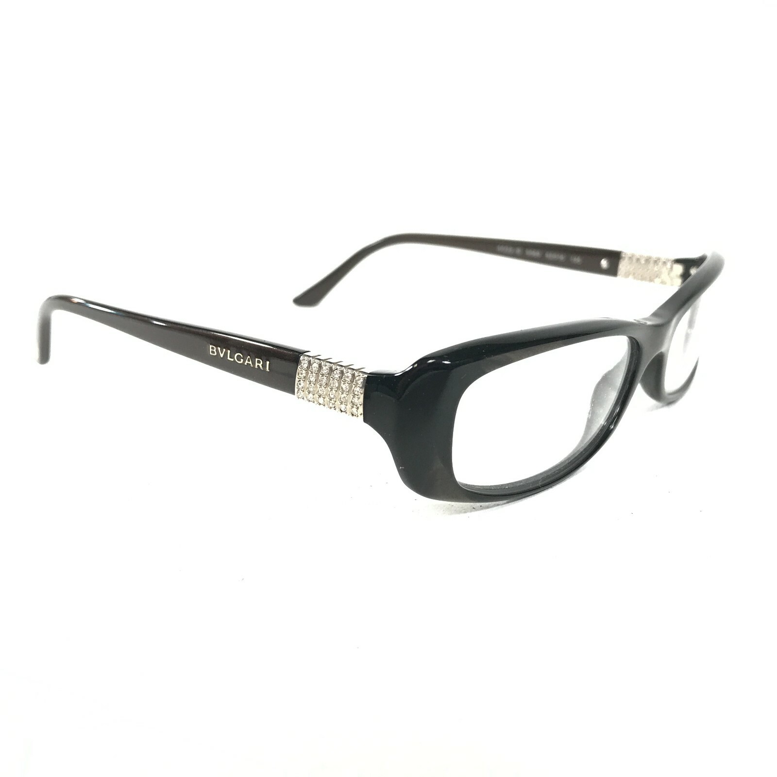Bvlgari 4032-B 5069 Eyeglasses Frames Brown Horn Round Oval Full Rim Stones 135