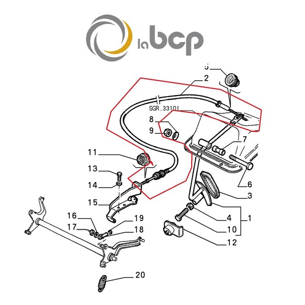 Befehlskabel Gaspedal Alfa Romeo 33 - Alfasud la bcp FüR 60537915-image