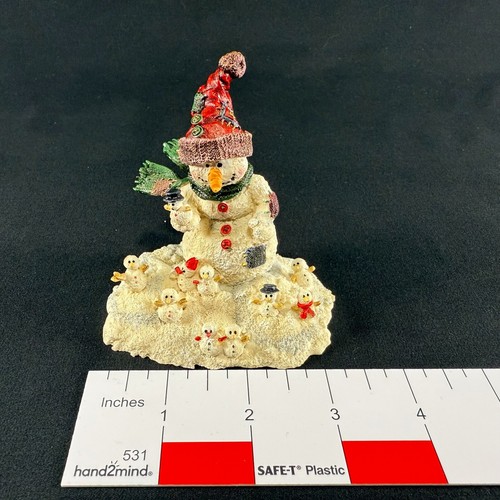Vintage Schneemann & Babys Harz Figur 3,5" — Weihnachten, Urlaub, Winter - Bild 7 von 9