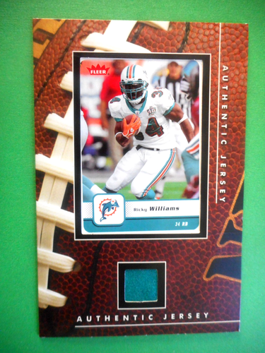 Ricky Williams 2006 Fleer Card Piece of Jersey UD Obtained 5x7 FOOTBALL Display