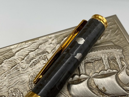 Vintage Senator Brown Marbled Gold Trim Pen Heavy - Picture 5 of 9