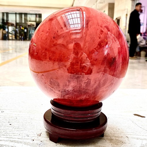 12.58LB Red Melting Stone Quartz Crystal Sphere Ball Healing Reiki Décor - 第 7/14 張圖片