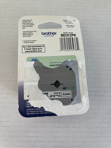 Brother P-Touch Label Tape 2 PACK Ptouch ORIGINAL NIB 1/2" M-231 M-2312PK - Picture 3 of 6