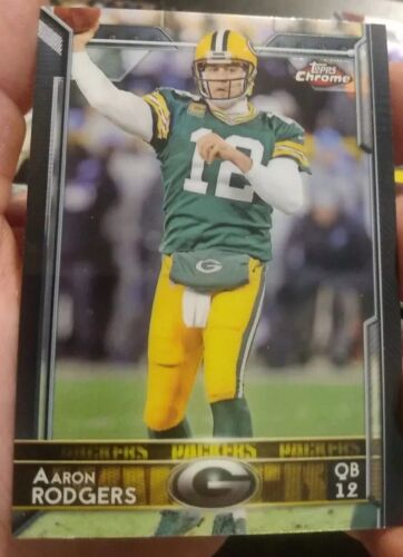 Aaron Rodgers 2015 Topps Chrome Karte #2 Green Bay Packers Soft & Hard Sleeved - Bild 2 von 6