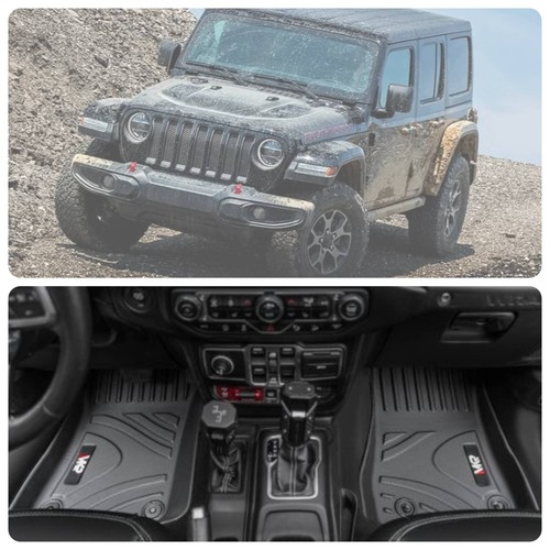 3PCS Custom Fit 3D TPE Car Floor Mats For Jeep Wrangler JL 2018-2025 All Weather - Picture 2 of 9
