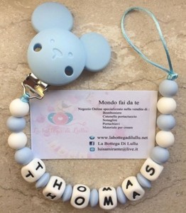 Catenina Ciuccio IN SILICONE personalizzata COMUNICARE NOME PER MESSAGGIO