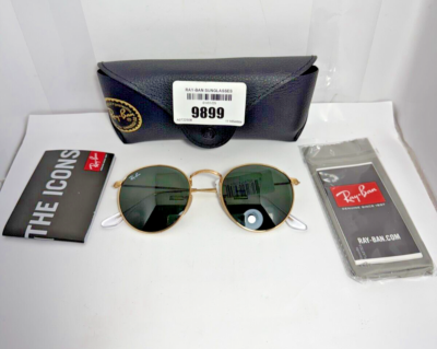 Ray-Ban RB3447 Round Metal 50-21-145 Sunglasses Gold Frame G15