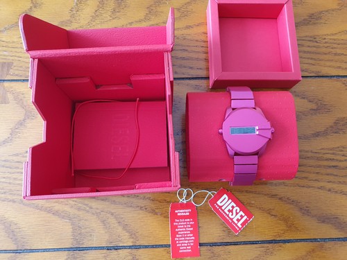 Diesel Baby Chief Herren All Pink Digital Zifferblatt Armband Uhr DZ2206 UVP £199 - Bild 3 von 19