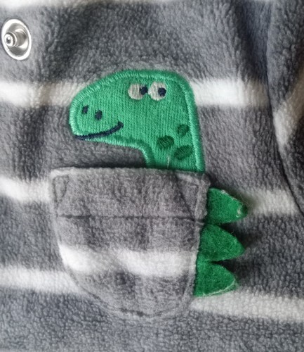 The Baby Duck New and Used Children's Clothing Carter's Fleece Dino PJ'ma 3-6mth - Picture 2 of 3