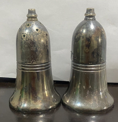 VINTAGE EPNS A1 Sheffield Art Deco Silver Salt & Pepper Shakers - Picture 11 of 11