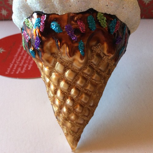 A Cold and Frosty Treat Cone Christmas Tree Ornament Christopher Radko - Picture 5 of 15