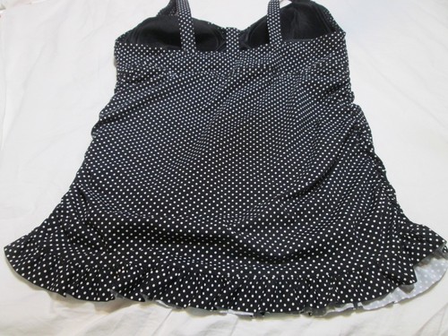 Lands End Tankini Swim Top Womens 16DD-POLKA DOT Print-Padded Shelf Bra-NWOT - Picture 7 of 8