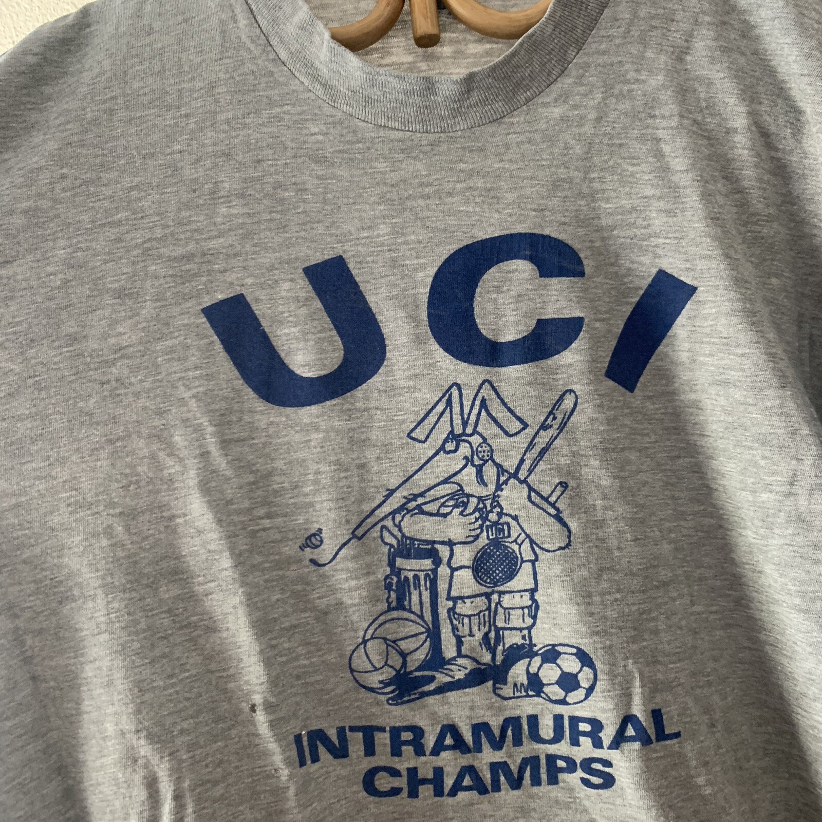 Vintage 70s 80s Rayon Blend UCI Cal Irvine College University T Shirt Gray XL Wybuchowe kupowanie wysyłkowe