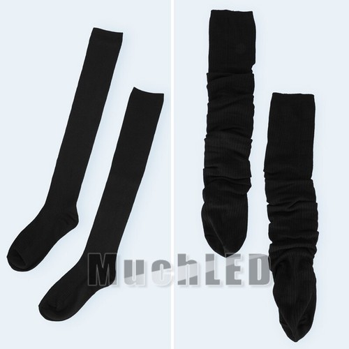 Women Cable Knit Long Stripe Socks Over Knee Thigh High School Girl Stocking New - Picture 4 of 10