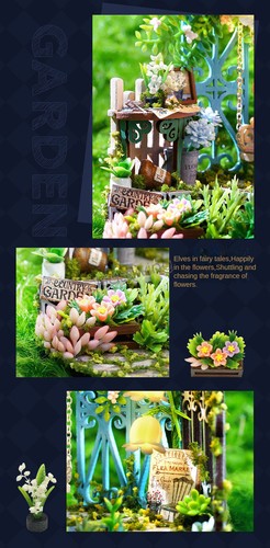 Dream Bottle Series Fairytale Garden DIY Miniature Wooden Dollhouse Light Gifts - Picture 16 of 23