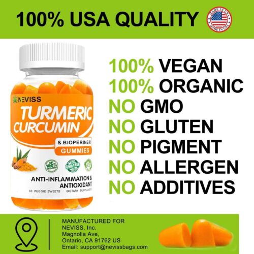 Confezione da 2 Curcuma Curcuma 100% Gomme Organiche Naturali - Foto 4 di 5