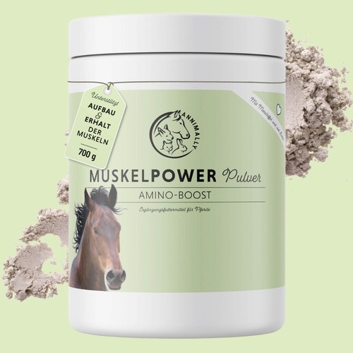 Annimally Muskelpower Pulver - Muskelaufbau Pferd Aminosäuren Proteine Pferde  - Bild 1 von 7