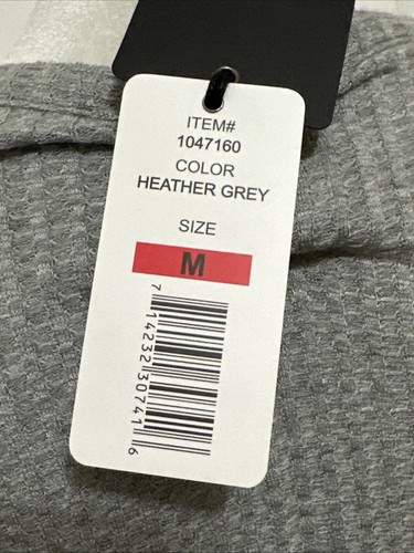 NWT Chaser Long Sleeve Waffle Thermal Top Heather Grey M - Picture 6 of 9