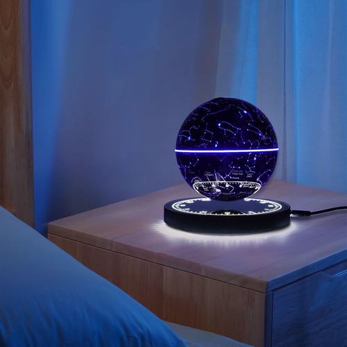 LED Globe Magnetic Levitation Floating Globe Light World Map Rotating Night Lamp