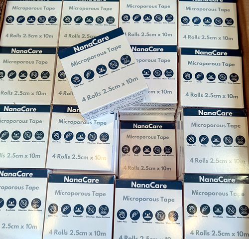 16 rollos de cinta médica/quirúrgica microporosa NanaCare 2,5 cm x 10 m - (4 cajas) - Imagen 6 de 6