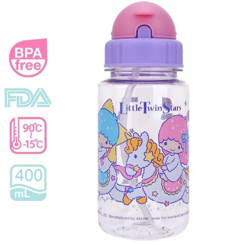 Biberón de agua de paja sin ftalatos Little Twin Stars ECOZEN para niños bebés - Imagen 1 de 6