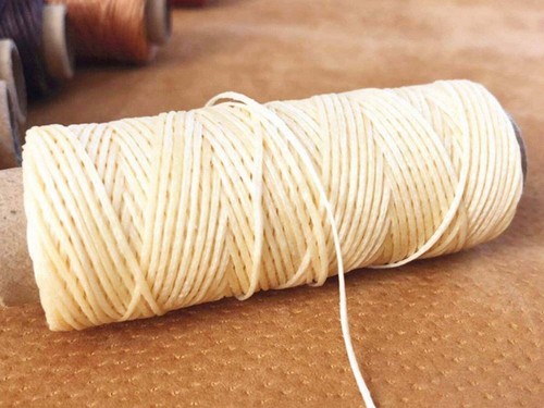 Coffee Leather Sewing Flat Wax Thread, 1mm, 164 ft / 50m - Picture 4 of 5