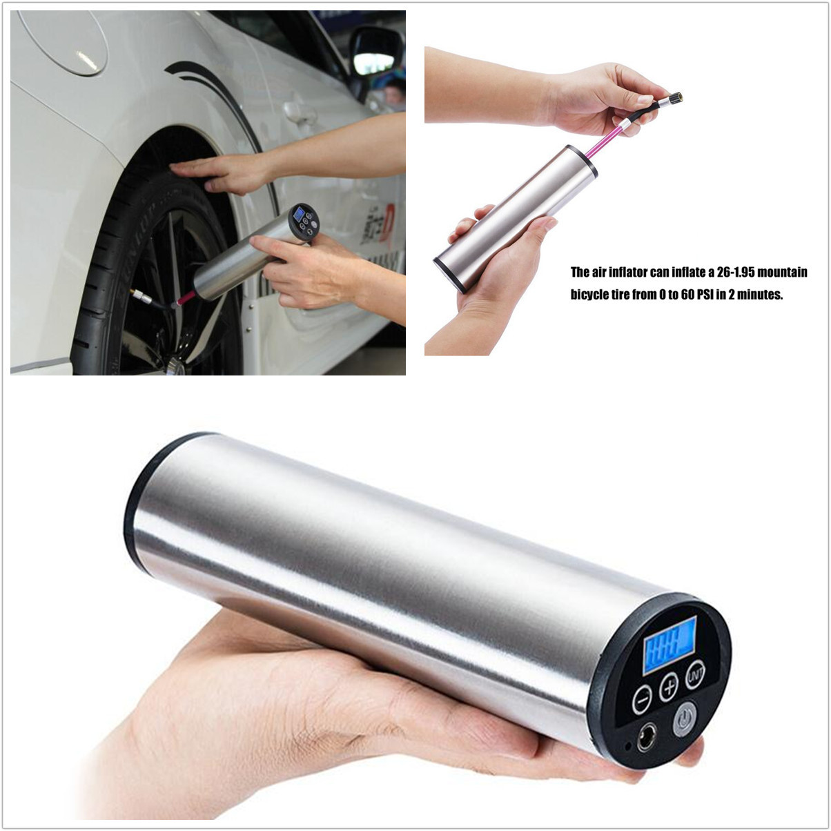 Portátil Mini Compresor De Aire Bomba Del Neumático Neumático Inflador Inflable Auto Moto Portátil Mini Compresor De Aire Bomba Del Neumático Neumático Inflador Inflable Auto Moto