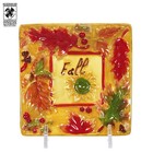 MWW Market AUTUMN SONATA - FALL 4.5" Mini Plate Square Autumn Leaves Harvest
