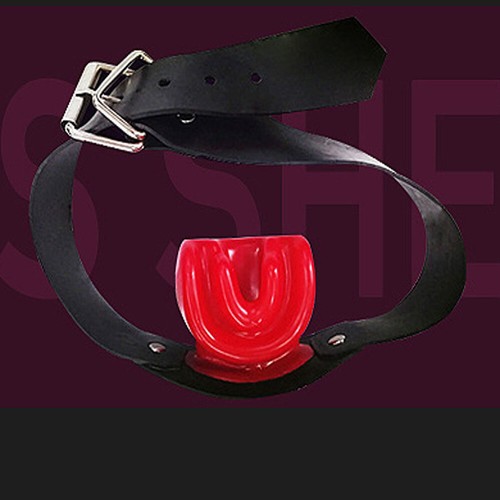 SM Latex Bandage Open Mouth Gag Bite Head Harness Restraints Stopper New Sexy - Picture 3 of 9