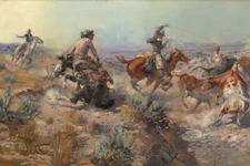Jerked Down by Charles Marion Russell Western Giclee Art Print + Free Shipping