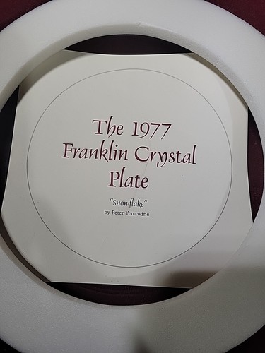 The 1977 Franklin Crystal Plate - Snowflake by Peter Yenawine Signed - W Germany - Picture 7 of 10
