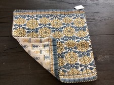 New Pottery Barn Fleur Printed Jacquard Reversible Pillow Cover blue multi 20  