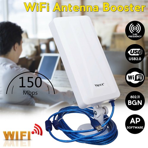 Outdoor Long Range USB 150Mbps Wireless Wifi Adapter Receiver Antenna 5m Cable - Afbeelding 1 van 6