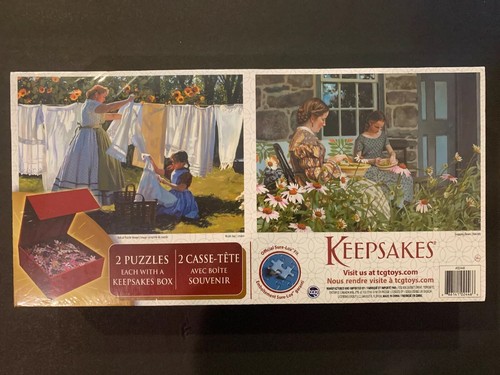 New 2 Keepsake Jigsaw Puzzles TCG Toys Wash Day & Snapping Beans Keepsake Boxes - Picture 2 of 2