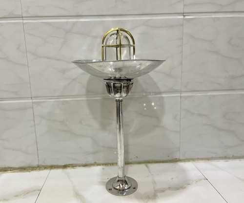 Vintage Industrial Replica Aluminium Lamp with Brass Cage & Shade - Set of 5 - Picture 1 of 10