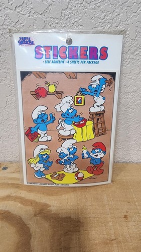 1989 Applause Three Cheers Stickers 4 Sheets Per Sealed Package. Smurfs & More! - Picture 3 of 12