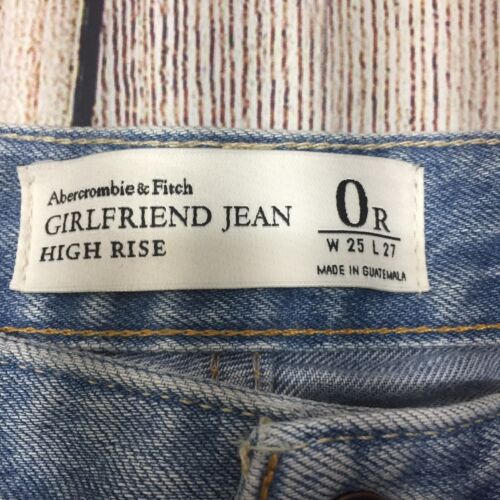 Abercombie & Fitch Women High Rise Jean GFriend Light Washed Blue Sz 0R/W25xL27 - Picture 4 of 4