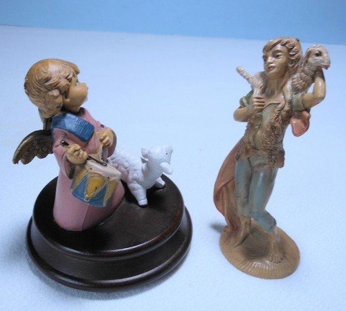 Vintage Fontanini Little Drummer Boy w/Lamb & Shepard Boy w/Lamb Figurines - Picture 6 of 9