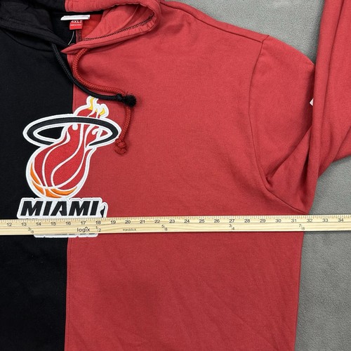 Mitchell & Ness Miami Heat Hoodie 4XLT Black/Red Split Big Tall Pullover NBA - Picture 11 of 19