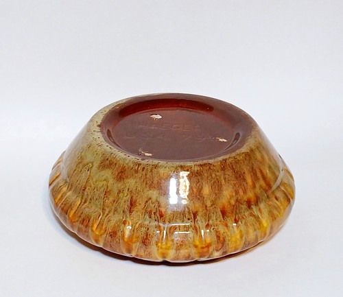 Consola jardinera MCM Haeger EE. UU. 794 marcada vintage esmalte dorado marrón arte cerámica - Imagen 13 de 16
