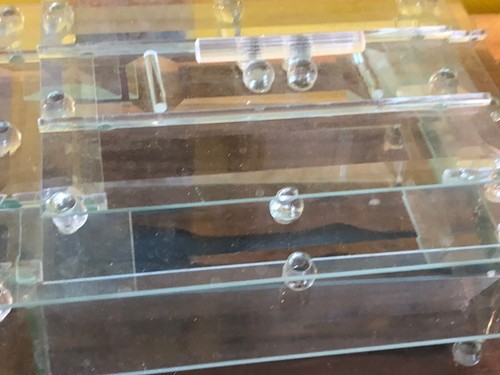 Modern CLEAR GLASS Hand-Crafted Decorative Large Box with Lid 11"X 9" RARE OOAK - Picture 5 of 15