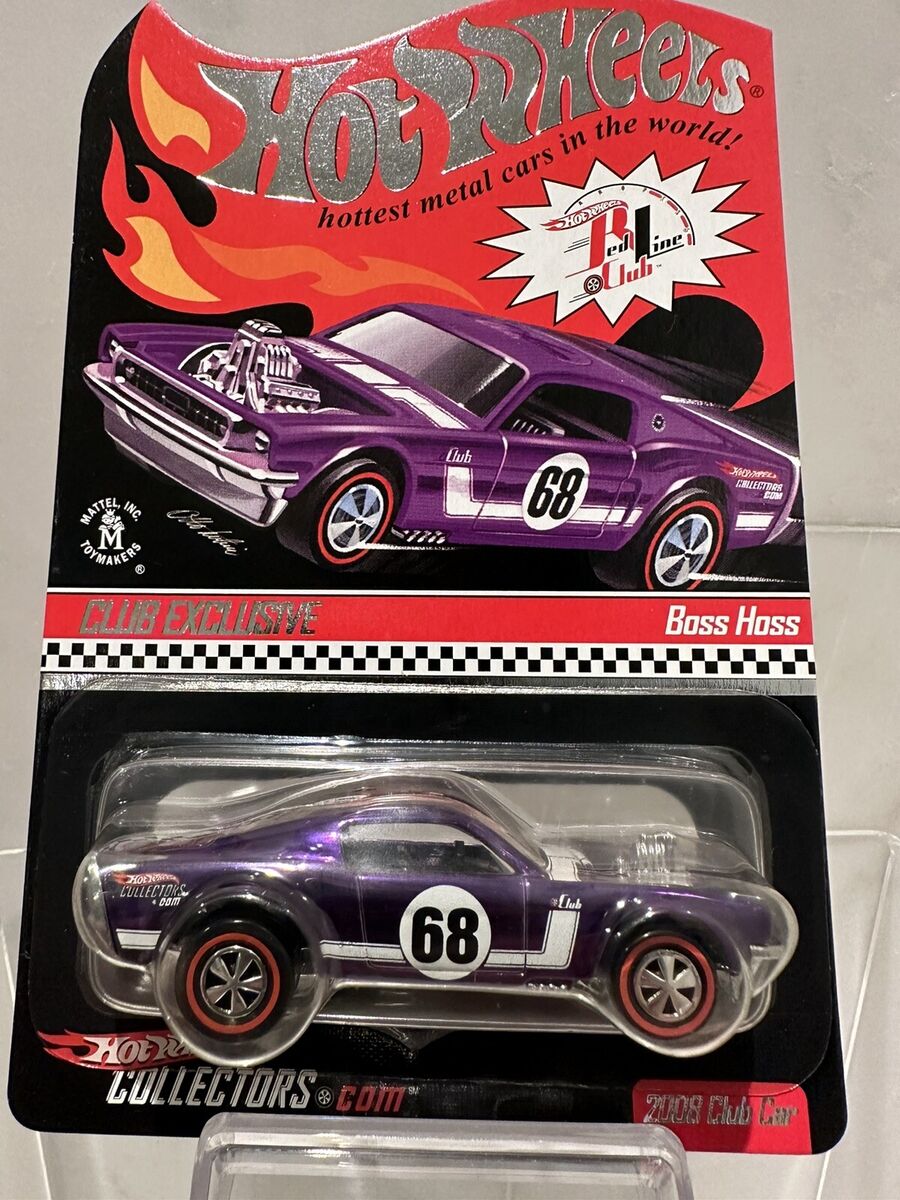 2008 Hot Wheels Red Line Club BOSS HOSS w club Pin HW case