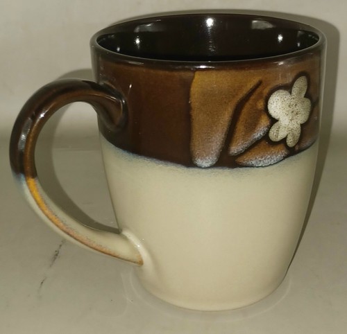 Tazza da caffè PFALTZGRAFF Flora oro fiori bianchi bordo marrone chiaro  - Foto 4 di 9