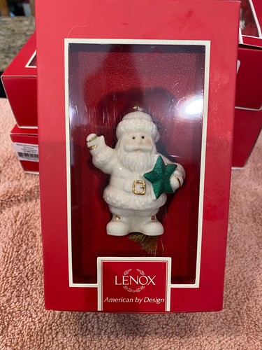 Lenox SANTA'S STARRY GREETINGS Ornament - Santa Holding a Green Star - Picture 1 of 4