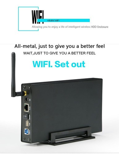 3.5" Wi-Fi External Hard Drive Intelligent Routing USB 3.0 Desktop HDD Enclosure - Picture 5 of 12