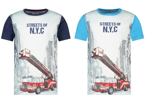 Salt Pepper 33112767 Camiseta Bomberos Camión de Bomberos Camión Azul - Imagen 1 de 3